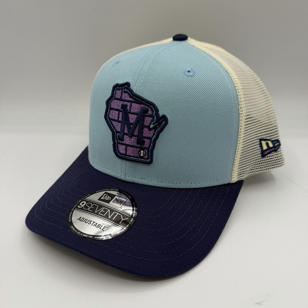 New Era 9Seventy Milwaukee Brewers Hat Cap Snapback Adjustable Blue Color Pack